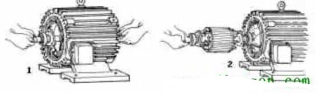 圖1-1-8中央電機轉(zhuǎn)子的拆卸 圖1-1-8中央電機轉(zhuǎn)子的拆卸